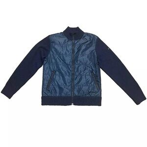 Victorinox Men's Lambswool Cashmere Blend Patch Outdoor Jacket Blue Size Medium